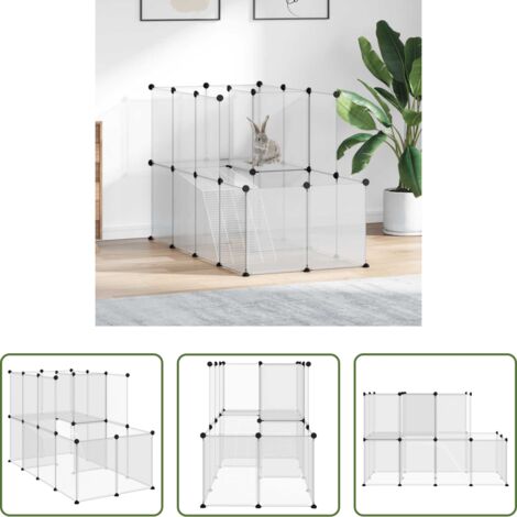 vidaXL Gabbia per gattini -  Gabbia per Piccoli Animali Trasparente 142x74x93cm PP e Acciaio