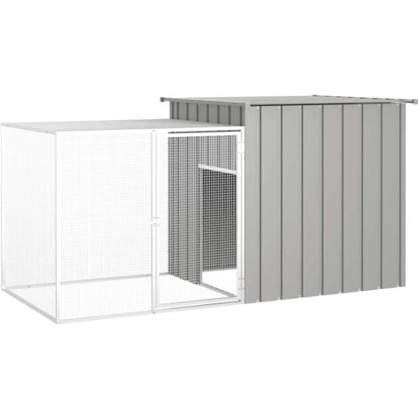 vidaXL Gabbia per Polli grigio 200x91x100 cm Acciaio Zincato