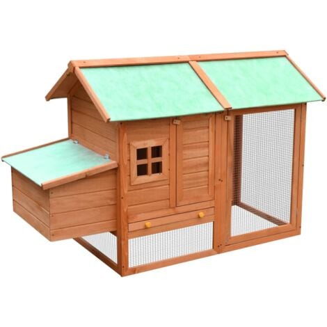 vidaXL Gabbia per Polli in Legno Massello di Pino e Abete 170x81x110cm
