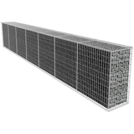 vidaXL Gabbione con Copertura in Acciaio Zincato 600x50x100 cm