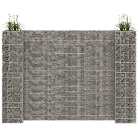 vidaXL Gabbione Fioriera ad "H" in Filo di Acciaio 260x40x180 cm