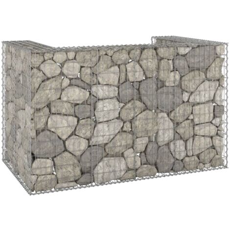 vidaXL Gabbione per Bidoni in Acciaio Zincato 180x100x110 cm