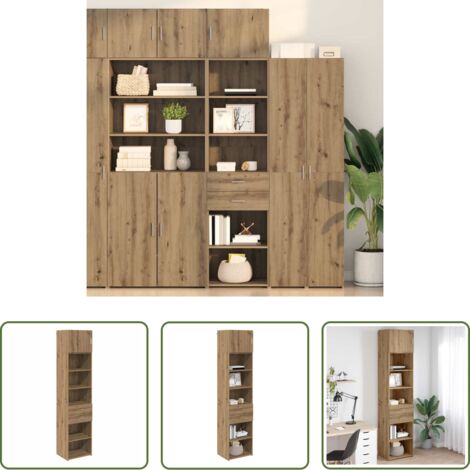 vidaXL Gabinete alto -  Alacena Roble artesanal 50 x 42,5 x 225 cm Madera contrachapada