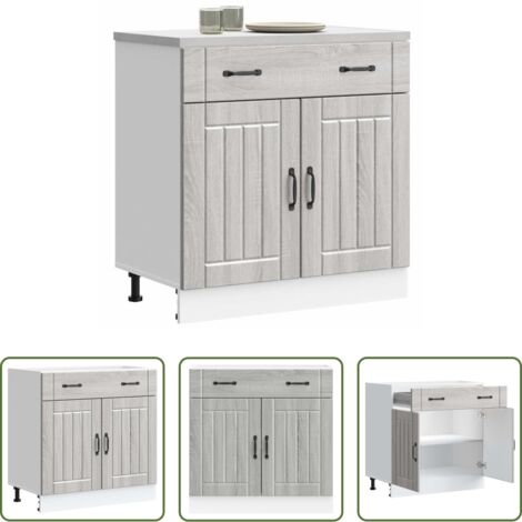 vidaXL Gabinete cocina -  Mueble bajo de cocina Lucca madera contrachapada gris sonoma