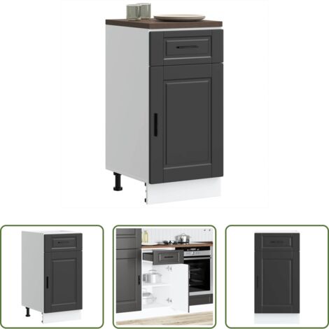 vidaXL Gabinete cocina -  Mueble bajo de cocina Porto madera contrachapada negro