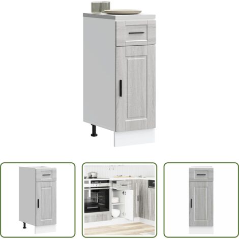 vidaXL Gabinete de cocina -  Mueble bajo de cocina porto gris sonoma madera reconstituida