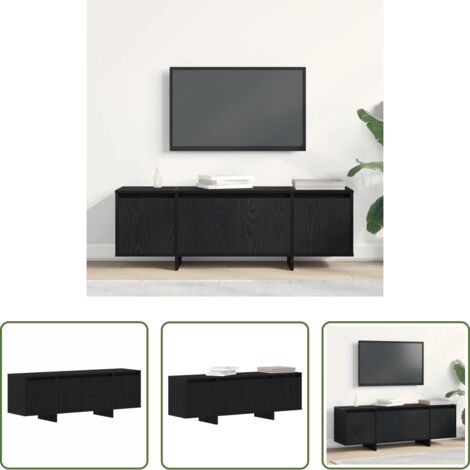 vidaXL Gabinete de TV -  Gabinete de TV Roble Negro 120 x 30 x 40,5 cm