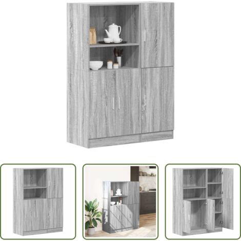 vidaXL Gabinetes de cocina -  Set de muebles de cocina 2 pzas madera ingeniería gris sonoma