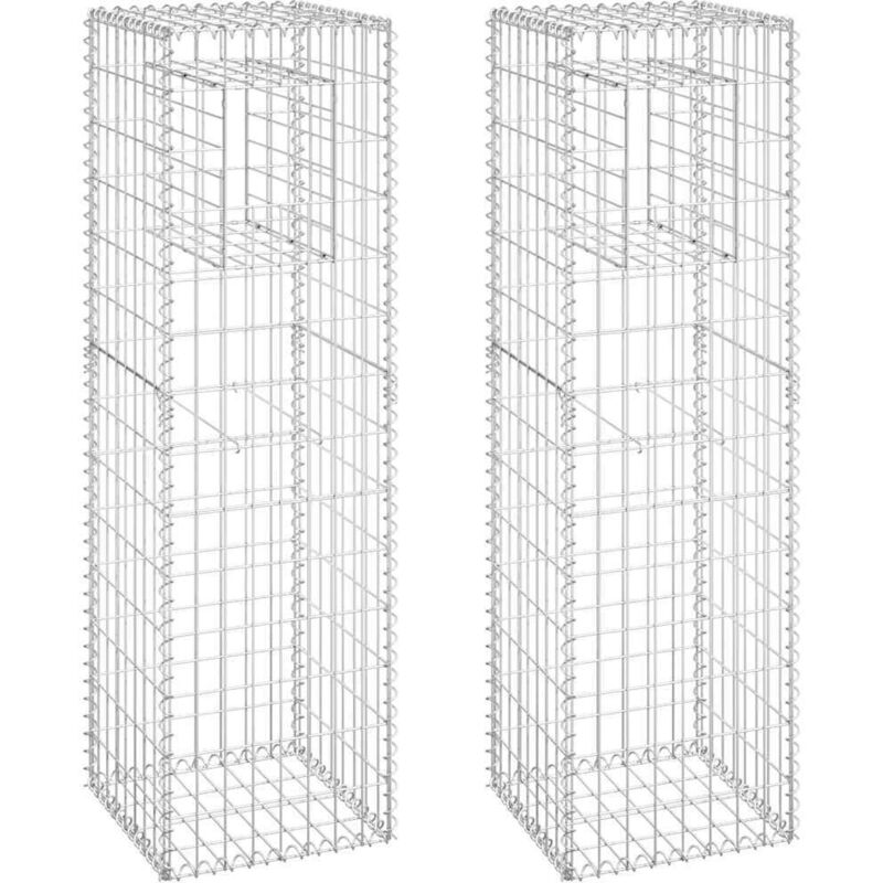 Vidaxl - Gabion Basket Posts 2 Pcs 40x40x140 Cm Iron