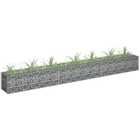 vidaXL Gabionen-Hochbeet Verzinkter Stahl 270 x 30 x 30 cm