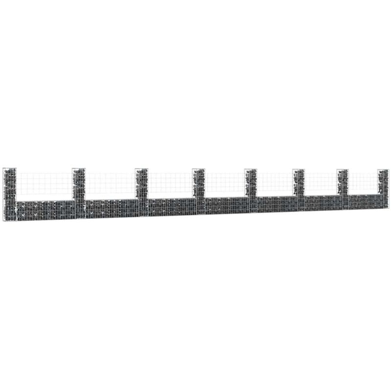 Vidaxl - Gabionenkorb U-form Mit 8 Säulen Eisen 860x20x100 Cm