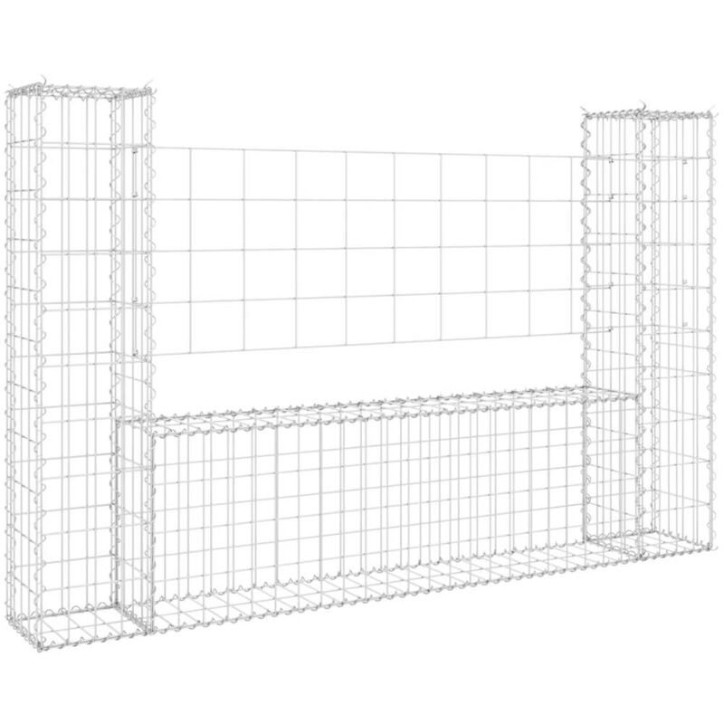 Vidaxl - Gabionenkorb U-form Mit 2 Säulen Eisen 140x20x100 Cm