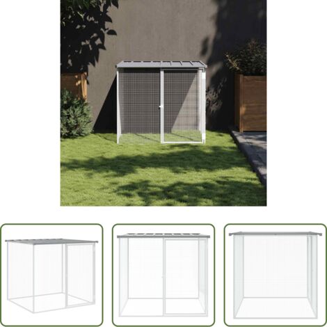 vidaXL Gallinero acero galvanizado -  Jaula gallinas y toldo acero galvanizado gris claro 103x98x90cm
