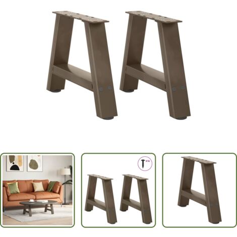 vidaXL Gambe a forma di A -  Gambe per Tavolino da Caffè a Forma di A 2 pz 30x(30-31) cm Acciaio