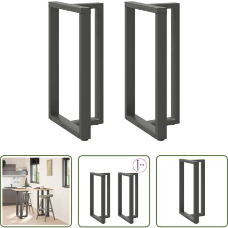 vidaXL Gambe a forma di T -  Gambe per tavolo da bar a forma di T 2 pz Antracite 60x35x(100-101) cm Acciaio