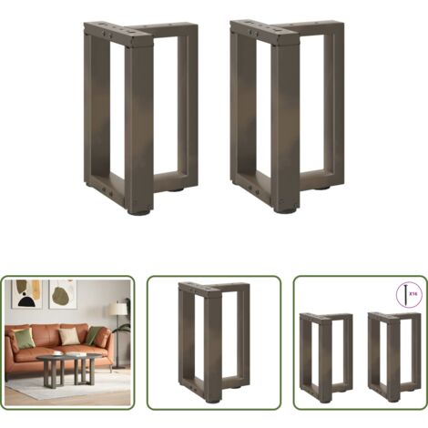 vidaXL Gambe a T -  Gambe per Tavolino da Caffè a Forma di T 2 pz Nere 28x25x(42-43) cm Acciaio