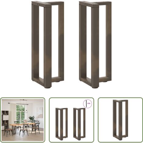 vidaXL Gambe a T -  Gambe per Tavolo Consolle a Forma di T 2 pz Nere 38x25x(72-73) cm Acciaio