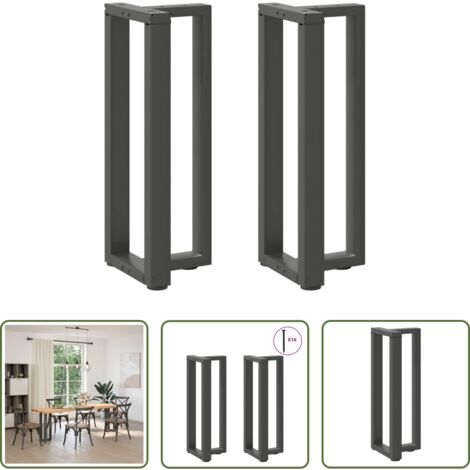 vidaXL Gambe a T -  Gambe per tavolo consolle a T 2 pz Antracite 38x25x(72-73) cm Acciaio
