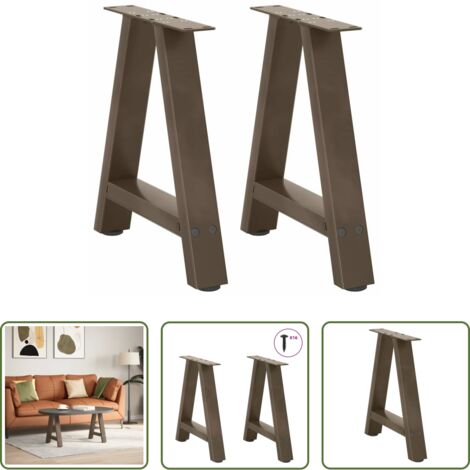 vidaXL Gambe per tavolino da caffè -  Gambe per Tavolino da Caffè a Forma di A 2 pz 38x(42-43) cm Acciaio