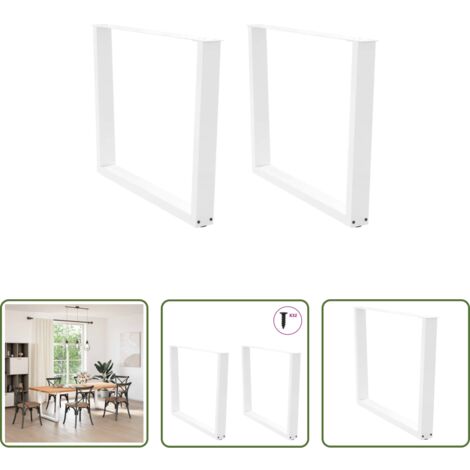 vidaXL Gambe per tavolo da pranzo a forma di V -  Gambe per tavolo da pranzo a forma di V 2 pz bianche 100x(72-73,3) cm in acciaio