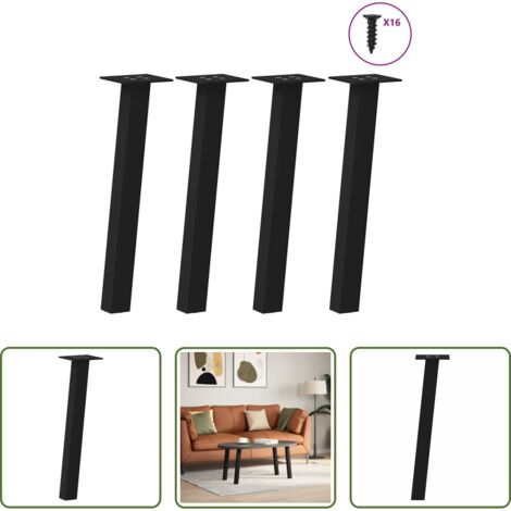 vidaXL Gambe per tavolo -  Gambe per Tavolino da Caffè 4 pz Nere 30 cm Acciaio
