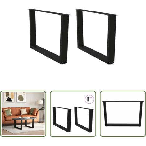 vidaXL Gambe per tavolo -  Gambe per Tavolino da Caffè a Forma di V 2 pz Nere 70x(42-43,3) cm Acciaio