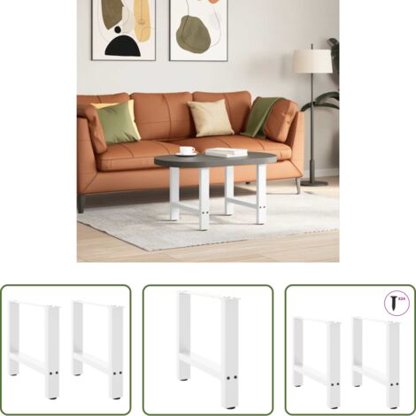 vidaXL Gambe per tavolo -  Gambe per Tavolino da Caffè Bianche 2 pz 50x(42-43) cm Acciaio