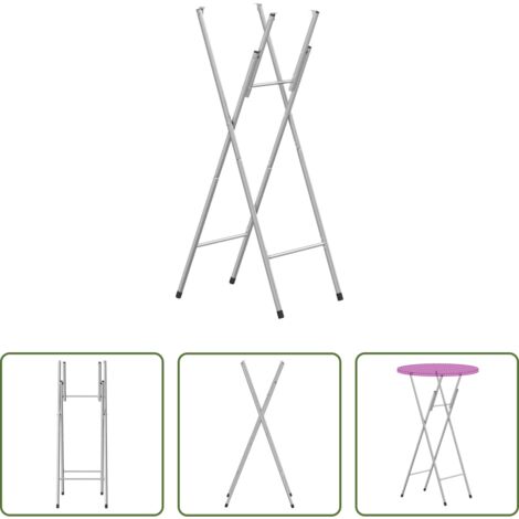 vidaXL Gambe pieghevoli -  Gambe Pieghevoli per Tavolo da Bar Argento 45x53x108 cm Acciaio