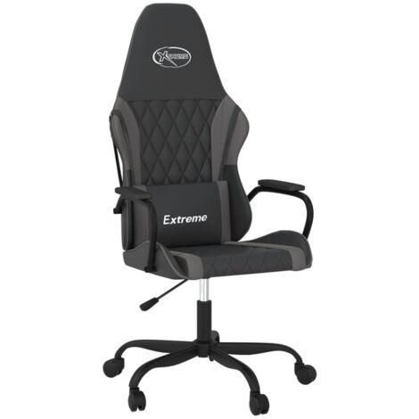 vidaXL Gaming-Stuhl mit Massagefunktion Schwarz und Grau Kunstleder
