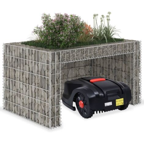 Vidaxl – Garage tondeuse à gazon en fil d’acier 110x80x60 cm – Résistant aux intempéries – Stabilité renforcée – Utilisation comme jardinière