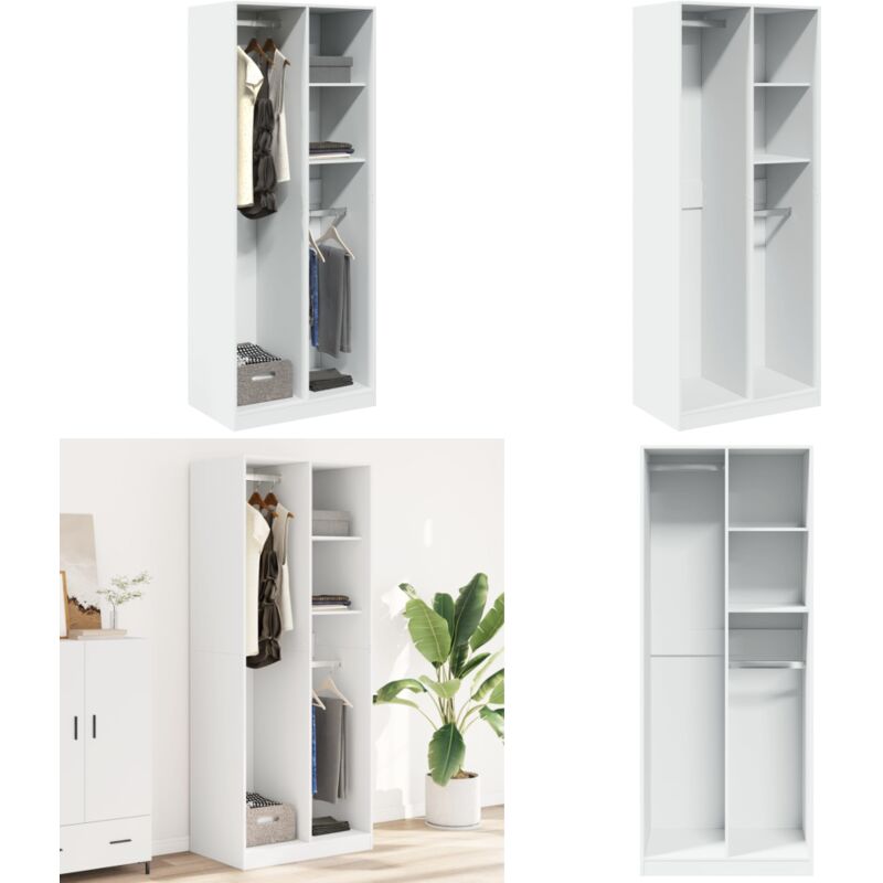 vidaXL Garde-robe blanc 80x50x200 cm bois d'ingénierie