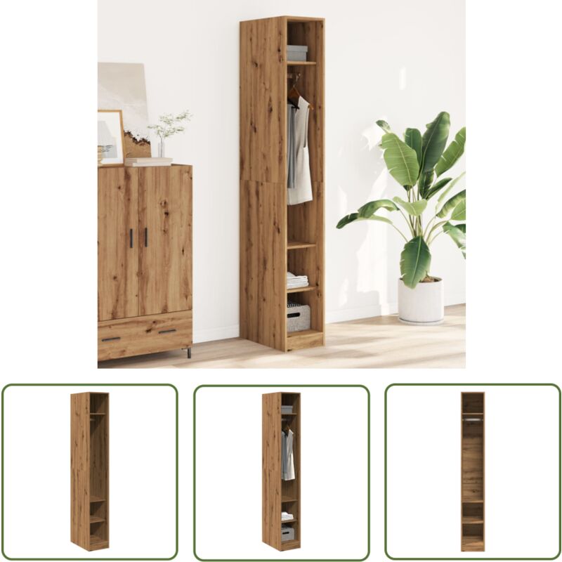 vidaXL Garde-robe chêne artisanal 30x50x200 cm bois d'ingénierie