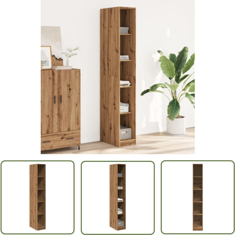 The Living Store - vidaXL Garde-robe chêne artisanal 30x50x200 cm bois d'ingénierie