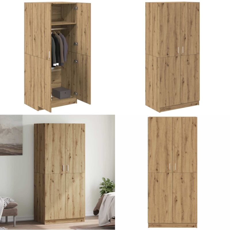 vidaXL Garde-robe chêne artisanal 80x52x180 cm bois d'ingénierie