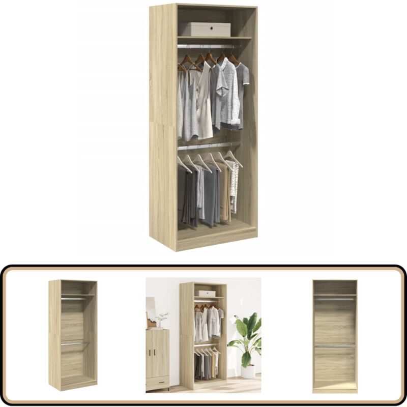 Vidaxl - Garde-robe chêne sonoma 80x50x200 cm bois d'ingénierie