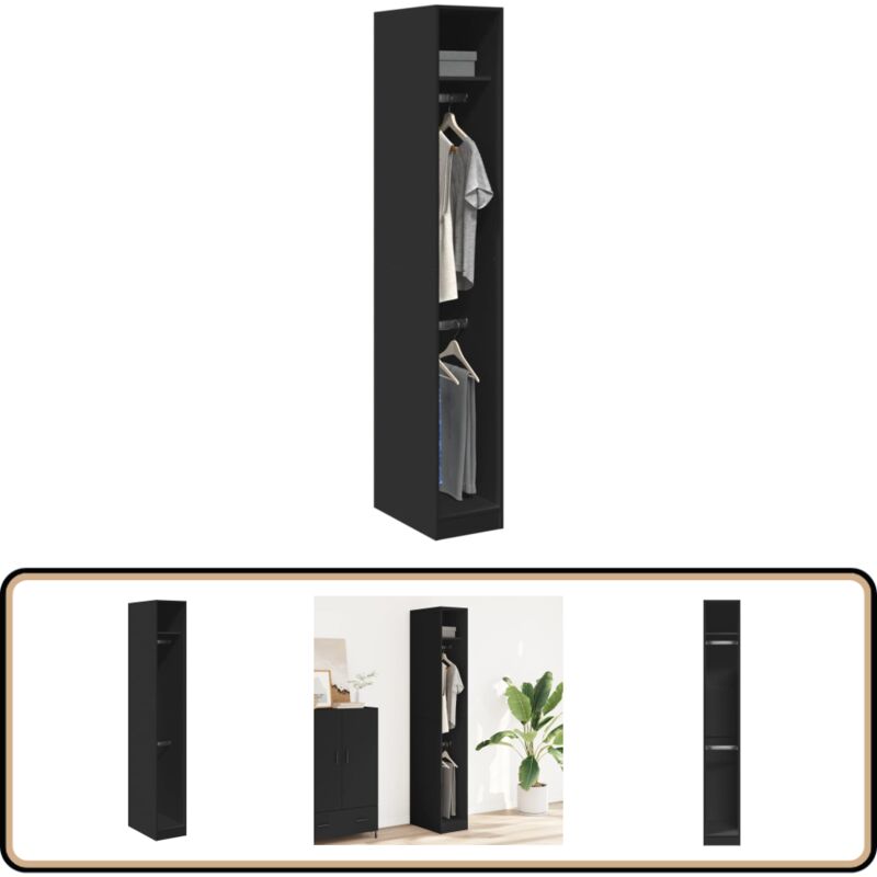 Vidaxl - Garde-robe noir 30x50x200 cm bois d'ingénierie