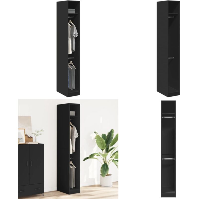 Vidaxl - Garde-robe noir 30x50x200 cm bois d'ingénierie