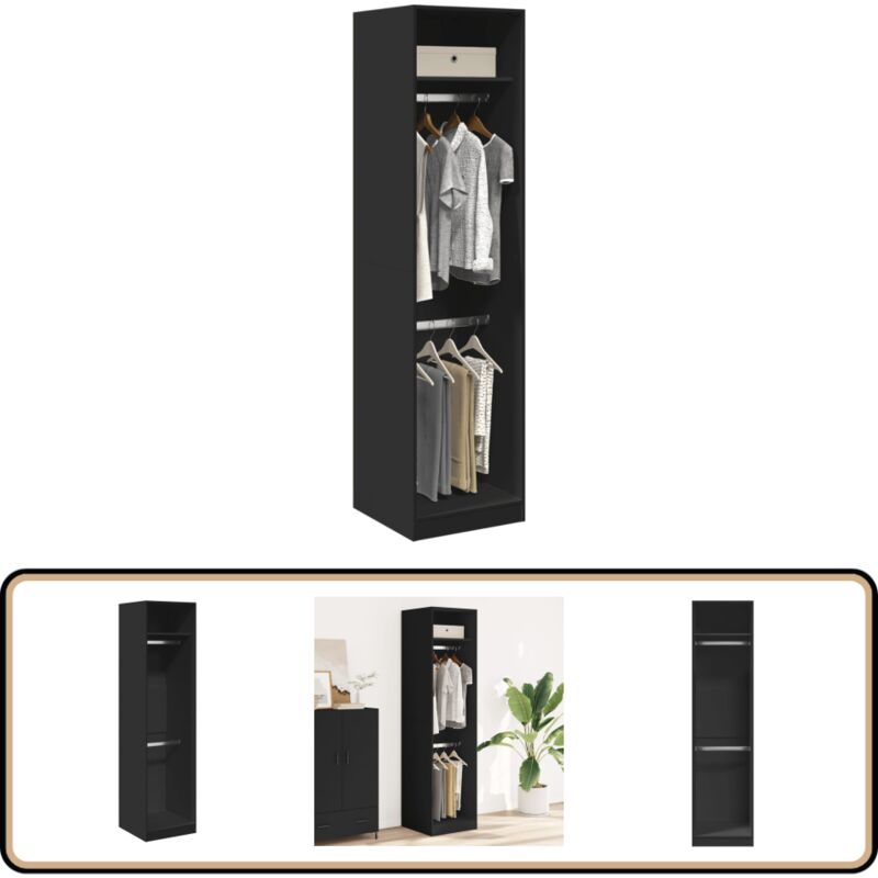 Vidaxl - Garde-robe Noir 50 x 50 x 200 cm Bois d'ingénierie