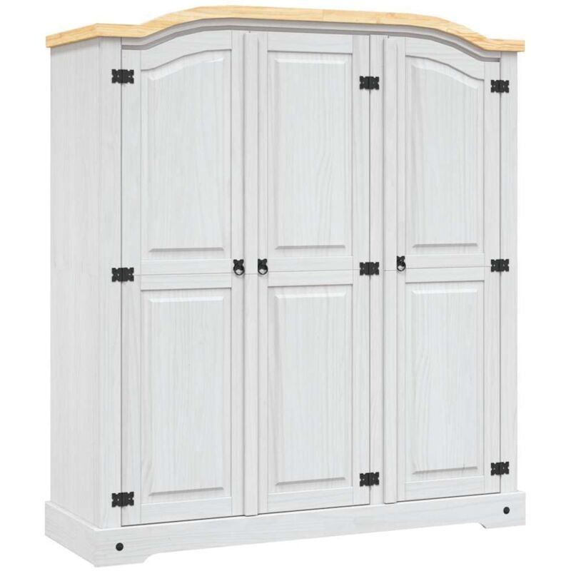 Conception de dôme supérieur de garde-robe en bois avec 3 portes disponibles en différentes couleurs Couleur : BLANCHE