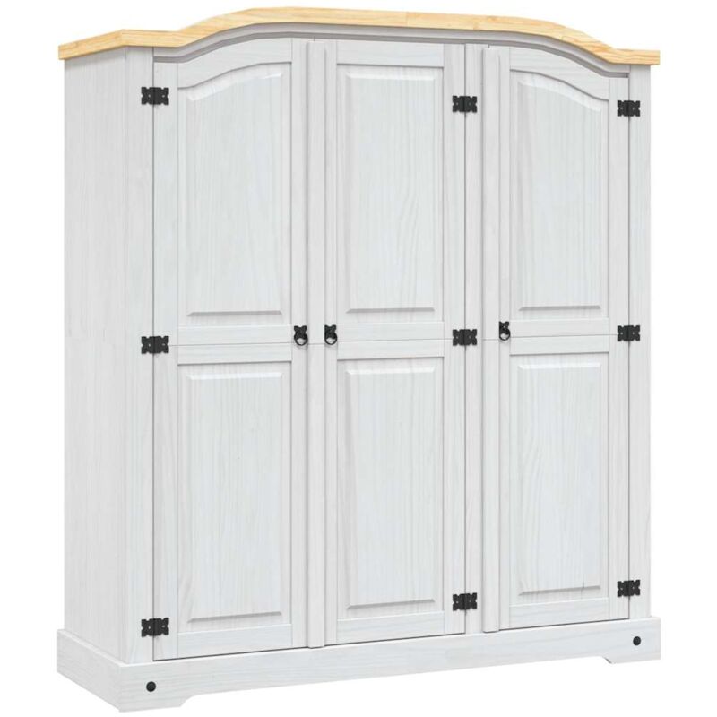Garde robe avec 3 portes Gamme Corona pin mexicain Blanc