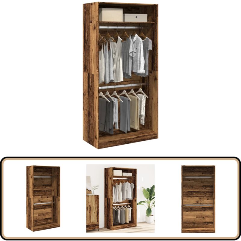 Vidaxl - Garde-robe vieux bois 100x50x200 cm bois d'ingénierie