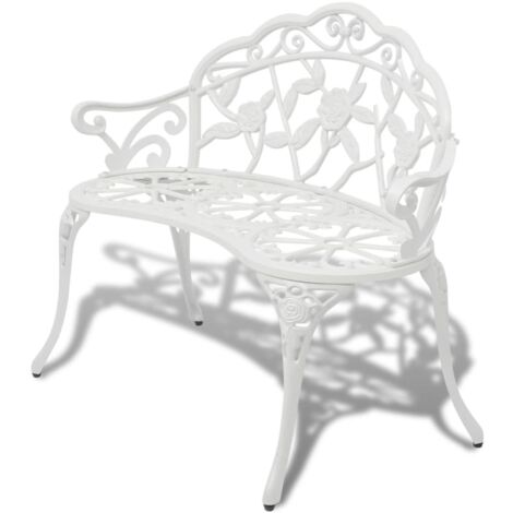 main image of "vidaXL Garden Bench 100 cm Cast Aluminium White - White"
