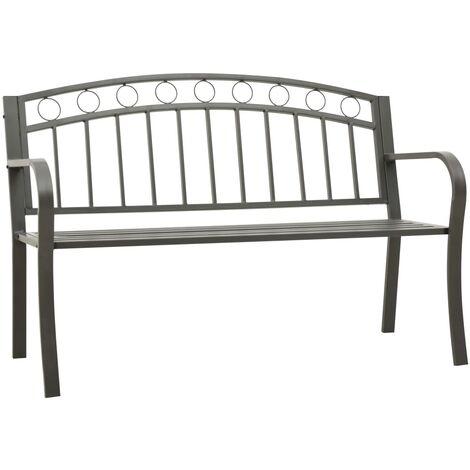 vidaXL Garden Bench 125 cm Steel Grey