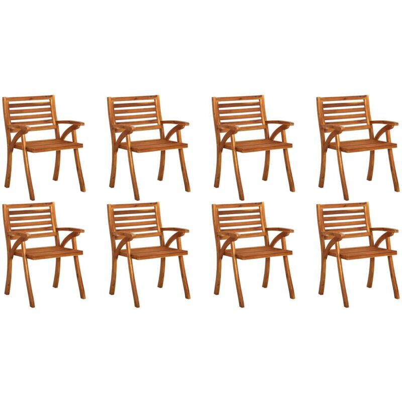 Garden Chairs 8 pcs Solid Acacia Wood vidaXL - Brown