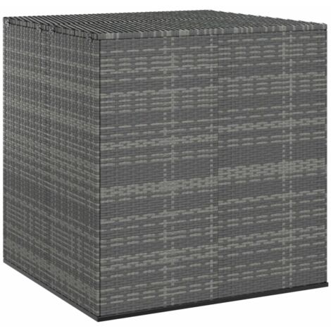 vidaXL Garden Cushion Box PE Rattan 100x97,5x104 cm Grey