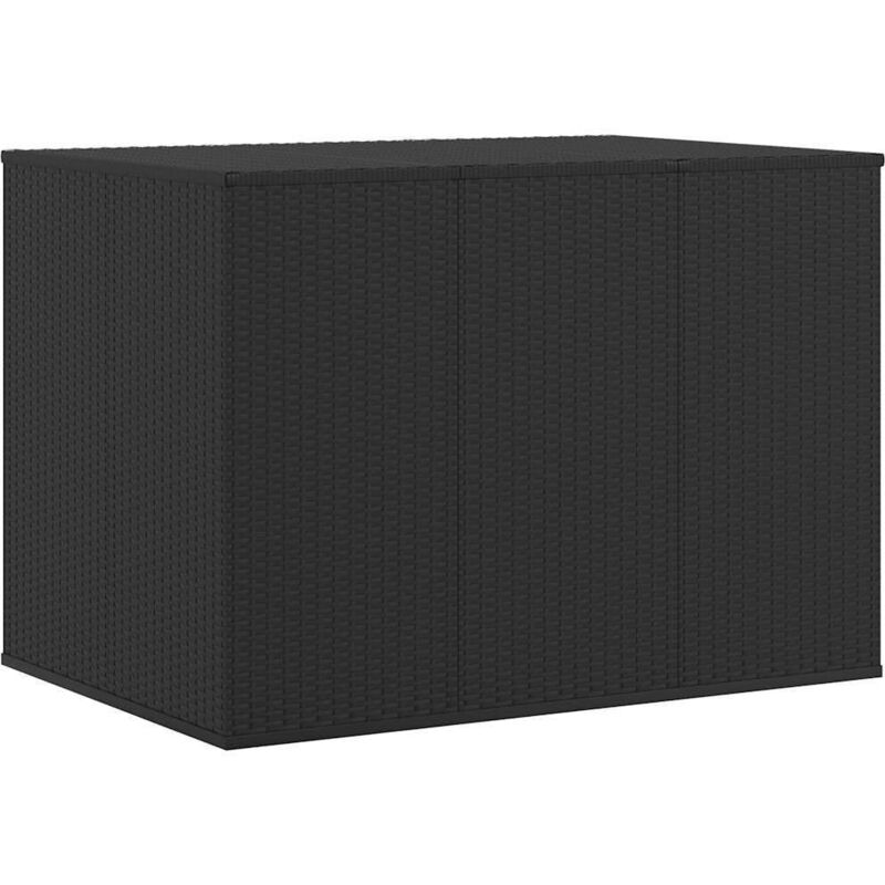 Garden Cushion Box Pe Rattan 145x100x103 Cm Black Vidaxl