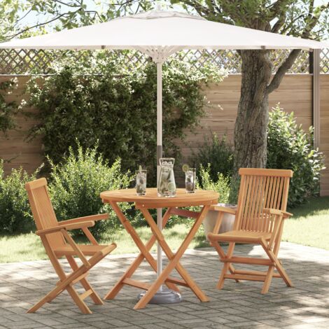 vidaXL  Garden Dining Set  3 pcs Brown Solid Acacia Wood