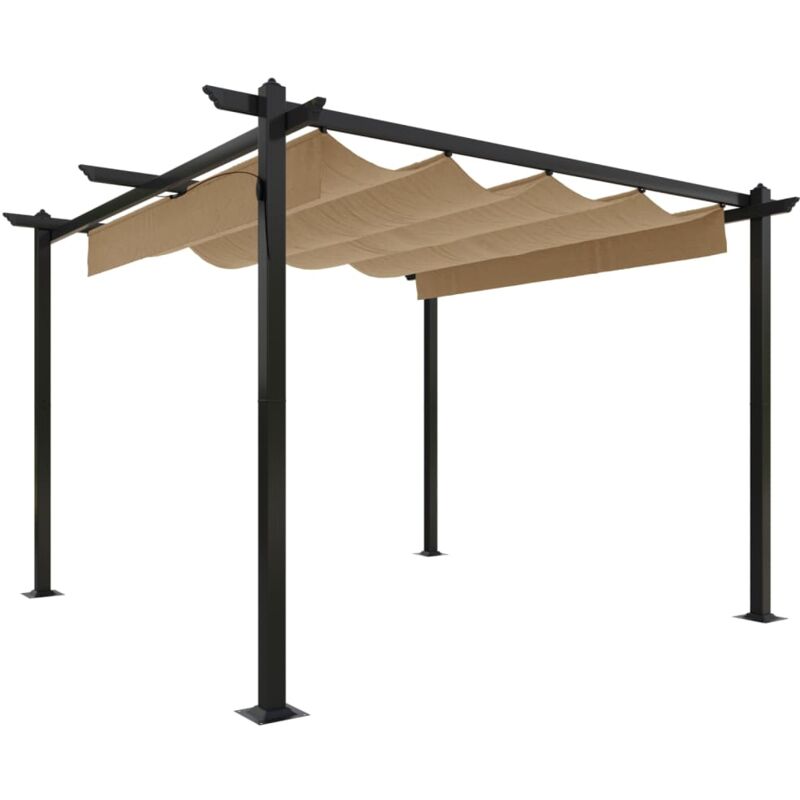 Vidaxl - Garden Gazebo With Retractable Roof 3x3 M Taupe