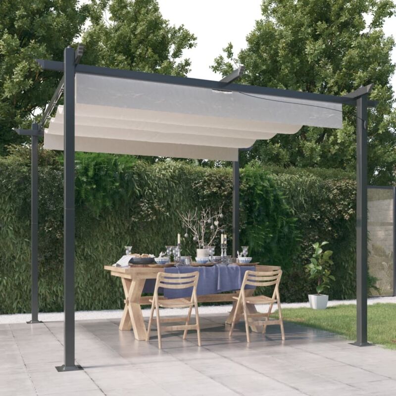 Vidaxl - Garden Gazebo With Retractable Roof 3x3 M Cream
