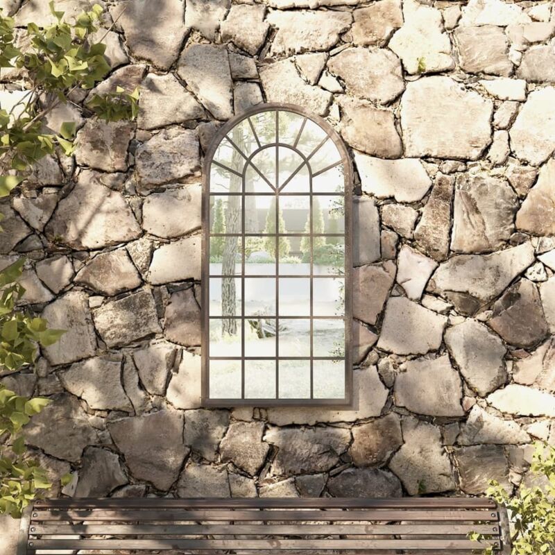 Garden Mirror Sand 90x45 Cm Iron For Outdoor Use Vidaxl